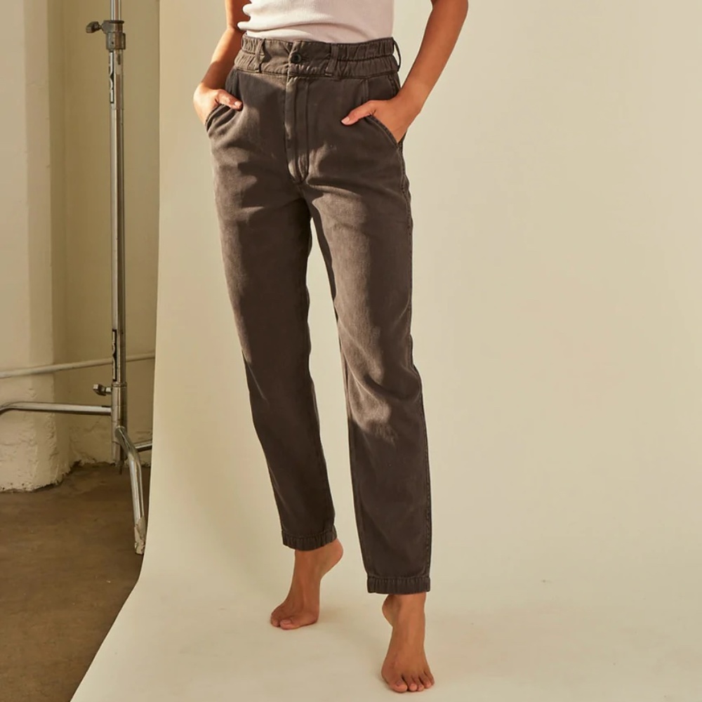 AMO Drapey Trouser in Washed Black 28